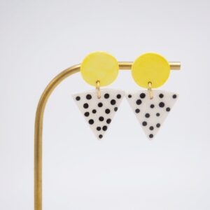Boucles d'oreilles Memphis Blues - Grandes jaunes triangulaires